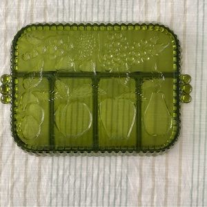Indiana Glass Vintage Relish Tray. Dark Green, no scratches or chips.